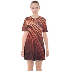 Abstract Fractal Digital Art Sixties Short Sleeve Mini Dress