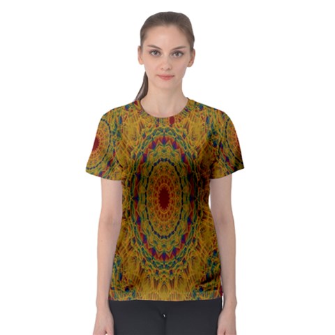 India Mystic Background Ornamental Women s Sport Mesh Tee by Nexatart