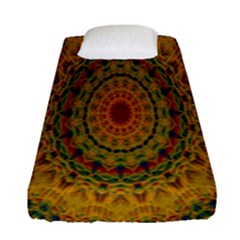 India Mystic Background Ornamental Fitted Sheet (single Size) by Nexatart