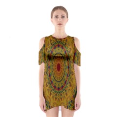 India Mystic Background Ornamental Shoulder Cutout One Piece by Nexatart