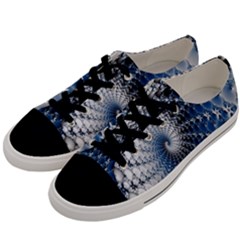 Mandelbrot Fractal Abstract Ice Men s Low Top Canvas Sneakers