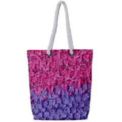 Wool Knitting Stitches Thread Yarn Full Print Rope Handle Tote (small) by Nexatart