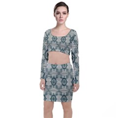 Jugendstil Long Sleeve Crop Top & Bodycon Skirt Set