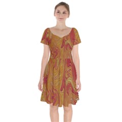 Texture Pattern Abstract Art Short Sleeve Bardot Dress by Nexatart