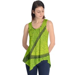 Green Leaf Plant Nature Structure Sleeveless Tunic by Nexatart