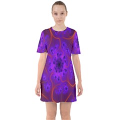 Fractal Mandelbrot Julia Lot Sixties Short Sleeve Mini Dress by Nexatart