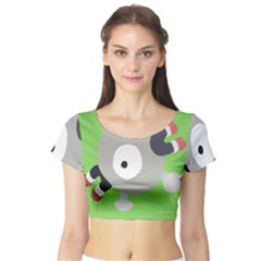 Magnemite (blue) Short Sleeve Crop Top