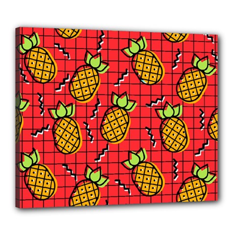 Fruit Pineapple Red Yellow Green Canvas 24  X 20 