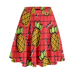 Fruit Pineapple Red Yellow Green High Waist Skirt by Alisyart