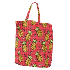 Fruit Pineapple Red Yellow Green Giant Grocery Zipper Tote by Alisyart