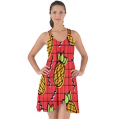 Fruit Pineapple Red Yellow Green Show Some Back Chiffon Dress by Alisyart