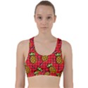Fruit Pineapple Red Yellow Green Back Weave Sports Bra View1