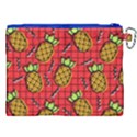 Fruit Pineapple Red Yellow Green Canvas Cosmetic Bag (XXL) View2