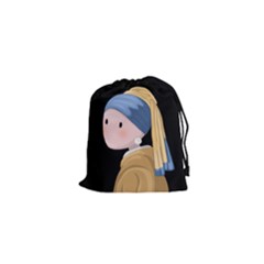 Girl With A Pearl Earring Drawstring Pouches (xs)  by Valentinaart