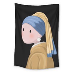 Girl With A Pearl Earring Large Tapestry by Valentinaart