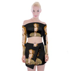 The Birth Of Venus Off Shoulder Top With Mini Skirt Set by Valentinaart