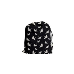 Paper Cranes Pattern Drawstring Pouches (xs)  by Valentinaart