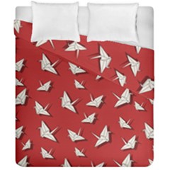 Paper Cranes Pattern Duvet Cover Double Side (california King Size) by Valentinaart