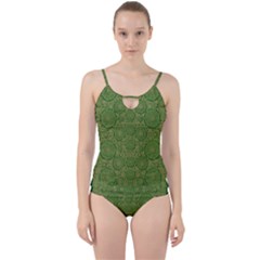 Stars In The Wooden Forest Night In Green Cut Out Top Tankini Set by pepitasart