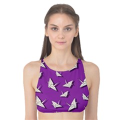 Paper Cranes Pattern Tank Bikini Top by Valentinaart