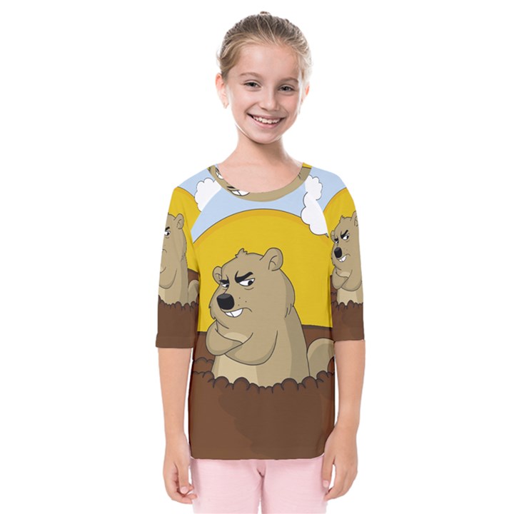 Groundhog day Kids  Quarter Sleeve Raglan Tee