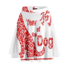 Year Of The Dog - Chinese New Year High Waist Skirt by Valentinaart