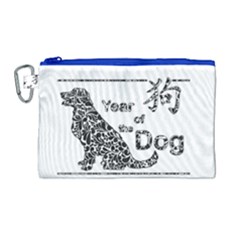 Year Of The Dog - Chinese New Year Canvas Cosmetic Bag (large) by Valentinaart