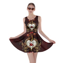 Wonderful Hearts With Dove Skater Dress by FantasyWorld7