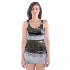 Sightseeing At Niagara Falls Skater Dress Swimsuit by canvasngiftshop