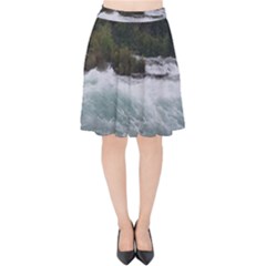 Sightseeing At Niagara Falls Velvet High Waist Skirt