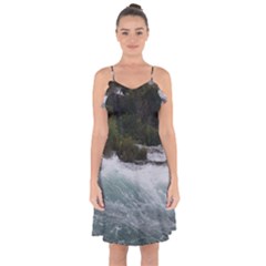 Sightseeing At Niagara Falls Ruffle Detail Chiffon Dress by canvasngiftshop