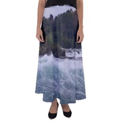 Sightseeing At Niagara Falls Flared Maxi Skirt by canvasngiftshop