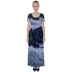 Sightseeing At Niagara Falls High Waist Short Sleeve Maxi Dress by canvasngiftshop