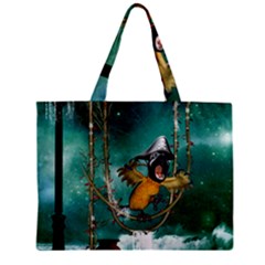 Funny Pirate Parrot With Hat Zipper Mini Tote Bag by FantasyWorld7