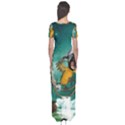 Funny Pirate Parrot With Hat Short Sleeve Maxi Dress View2