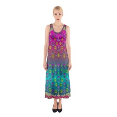 Years Of Peace Living In A Paradise Of Calm And Colors Sleeveless Maxi Dress by pepitasart