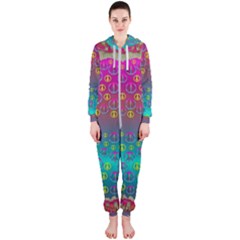 Years Of Peace Living In A Paradise Of Calm And Colors Hooded Jumpsuit (ladies)  by pepitasart