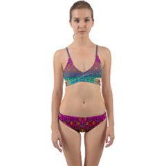 Years Of Peace Living In A Paradise Of Calm And Colors Wrap Around Bikini Set by pepitasart
