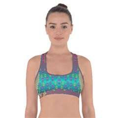 Years Of Peace Living In A Paradise Of Calm And Colors Cross Back Sports Bra by pepitasart