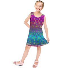 Years Of Peace Living In A Paradise Of Calm And Colors Kids  Tunic Dress by pepitasart