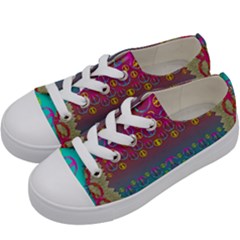 Years Of Peace Living In A Paradise Of Calm And Colors Kids  Low Top Canvas Sneakers by pepitasart