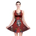 Funny, Cute Parrot With Butterflies Reversible Skater Dress View1