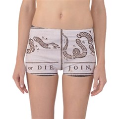 Original Design, Join Or Die, Benjamin Franklin Political Cartoon Reversible Boyleg Bikini Bottoms by thearts