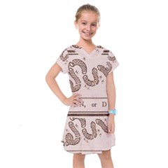 Original Design, Join Or Die, Benjamin Franklin Political Cartoon Kids  Drop Waist Dress by thearts