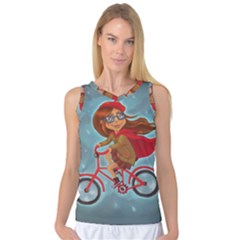 Girl On A Bike Women s Basketball Tank Top by chipolinka