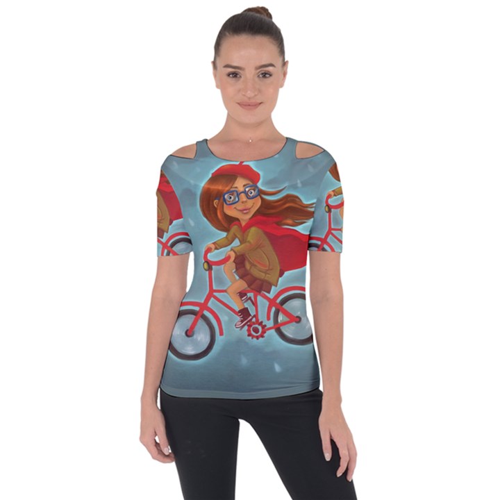 Girl on a bike Short Sleeve Top