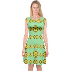 Sun Flowers For The Soul At Peace Capsleeve Midi Dress by pepitasart