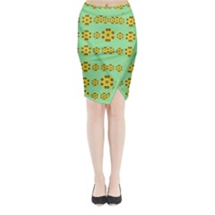 Sun Flowers For The Soul At Peace Midi Wrap Pencil Skirt by pepitasart