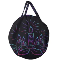 Advent Wreath Candles Advent Giant Round Zipper Tote by Nexatart