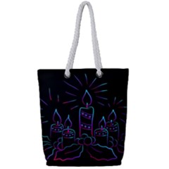 Advent Wreath Candles Advent Full Print Rope Handle Tote (small) by Nexatart